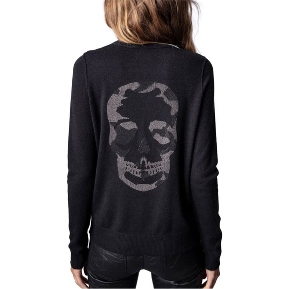 Zadig and Voltaire 100% merino wool cashmere skull lightweight sweater NWT - Picture 2 of 8